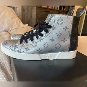Grey and black Louis Vuitton sneakers